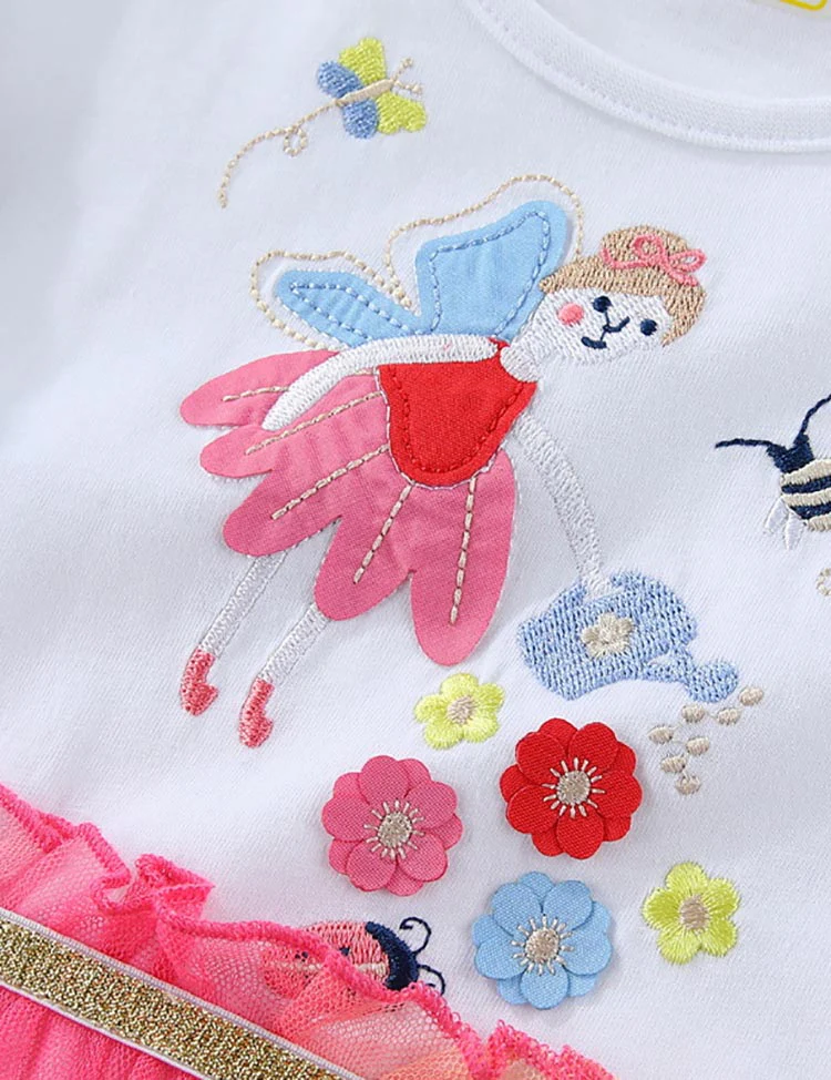 Cute Fairy Embroidered Tulle Dress - Image 2