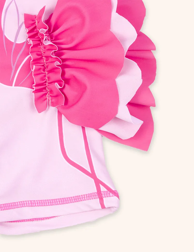 Cute Flamingo Long-sleeved Swimsuit - Image 3