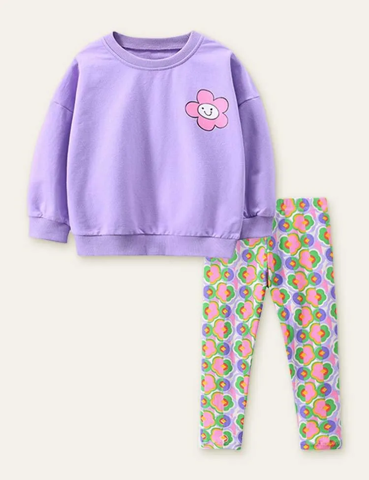 Cute Flowers Printed Set