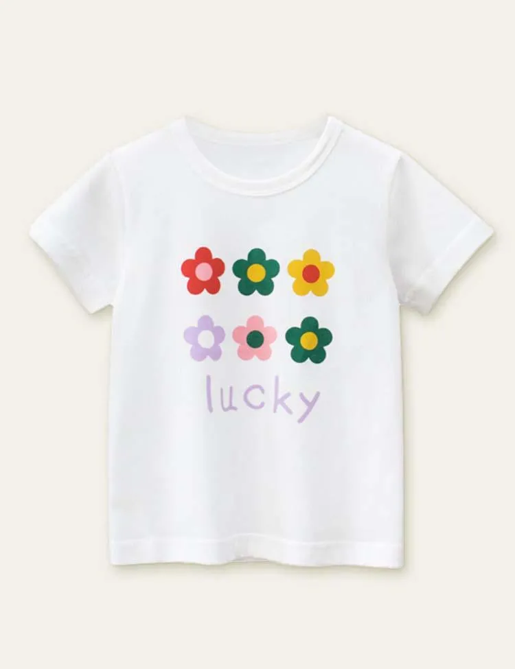 Cute Flowers Printed T-shirt - Image 4