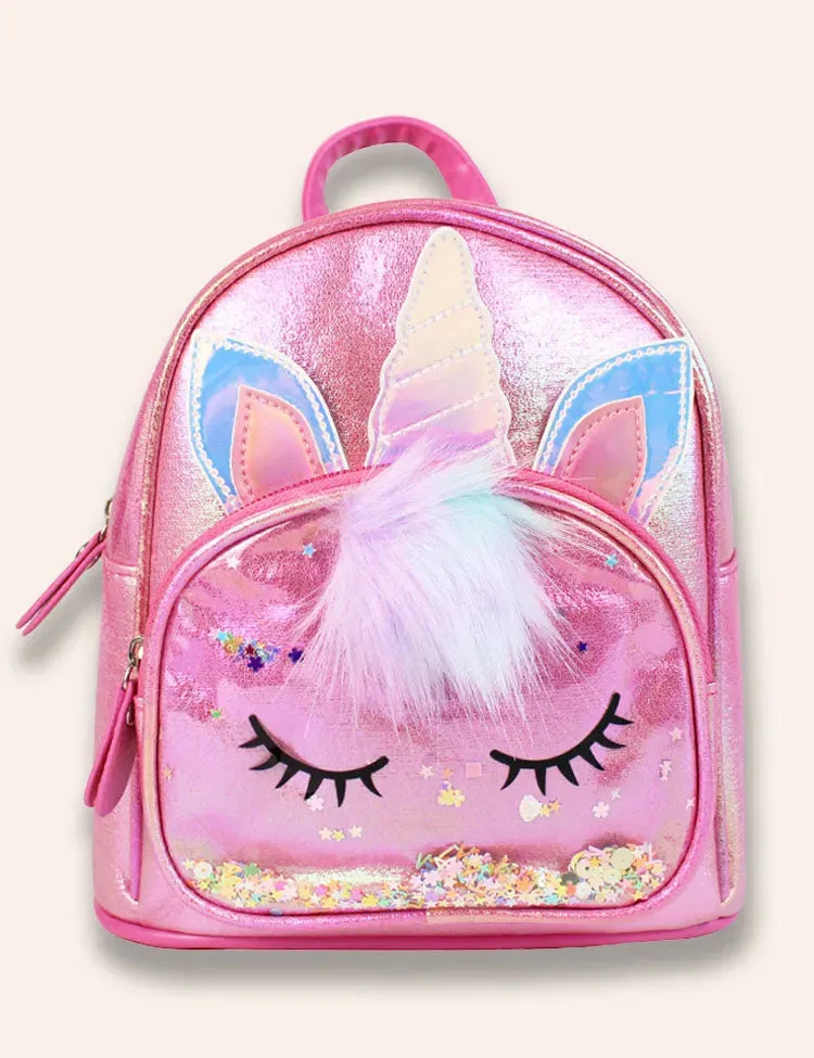 Cute Fluffy Sequined Unicorn Backpack - Image 6