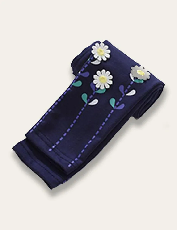 Cute Printed Embroidered Leggings - Image 2