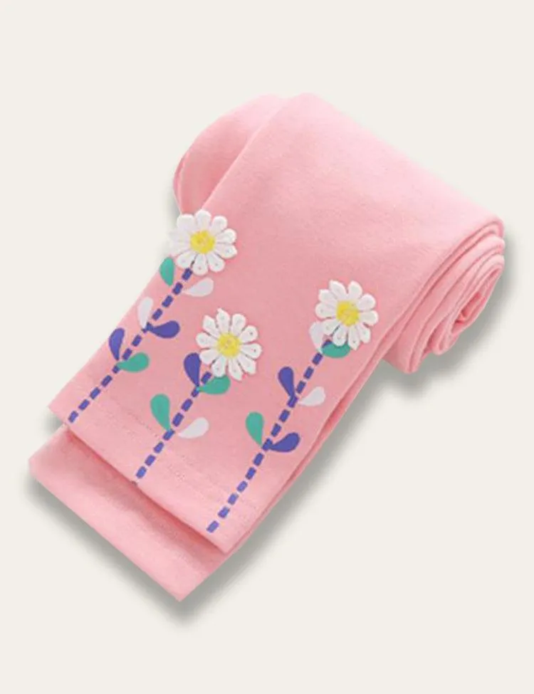 Cute Printed Embroidered Leggings - Image 3
