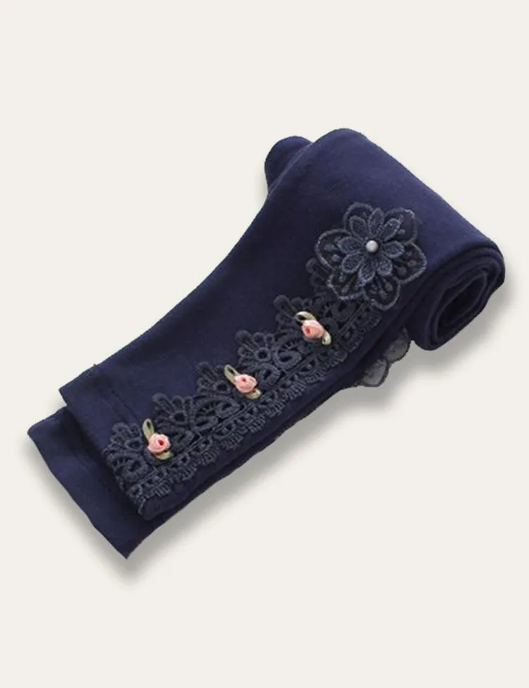 Cute Printed Embroidered Leggings - Image 8