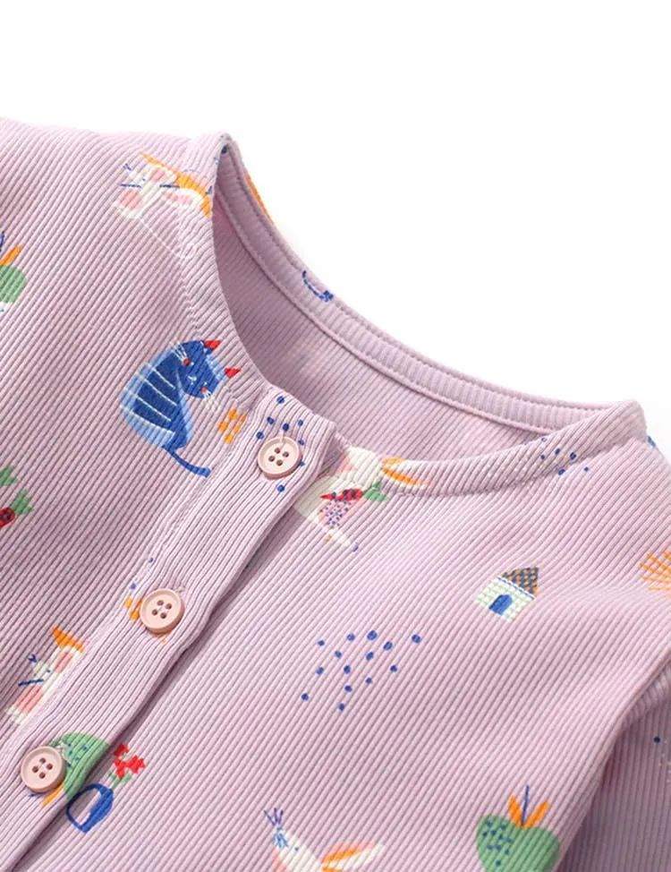 Cute Printed Long Sleeve Dress - Image 2