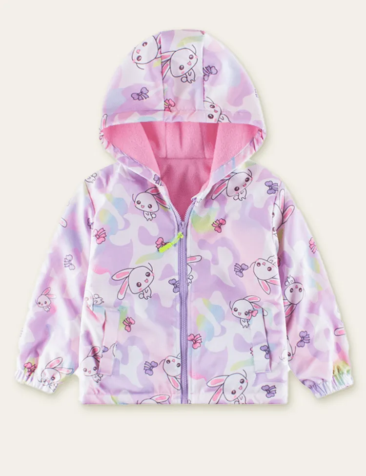 Cute Rabbit Printed Jacket - Image 3