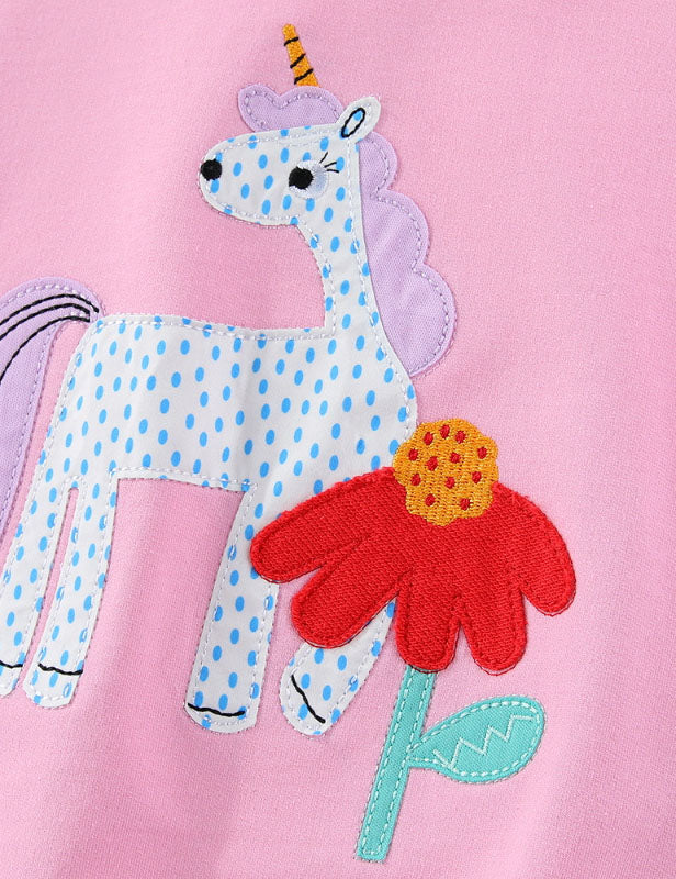 Cute Unicorn Applique Sweatshirt - Image 3
