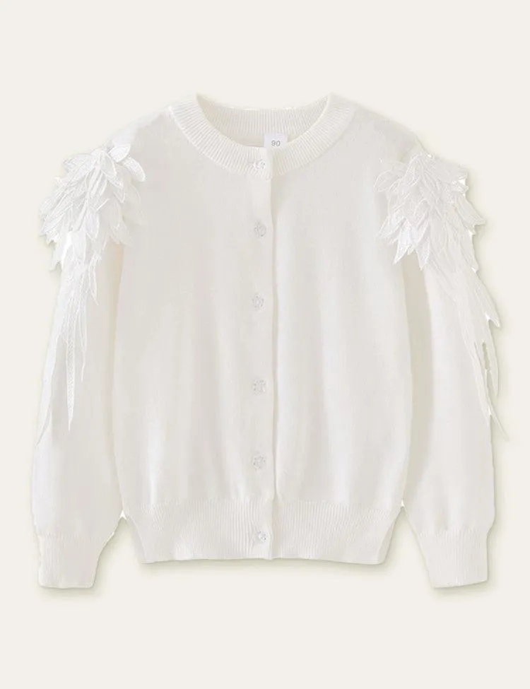Cute Wings Design Button Sweater Cardigan - Image 6