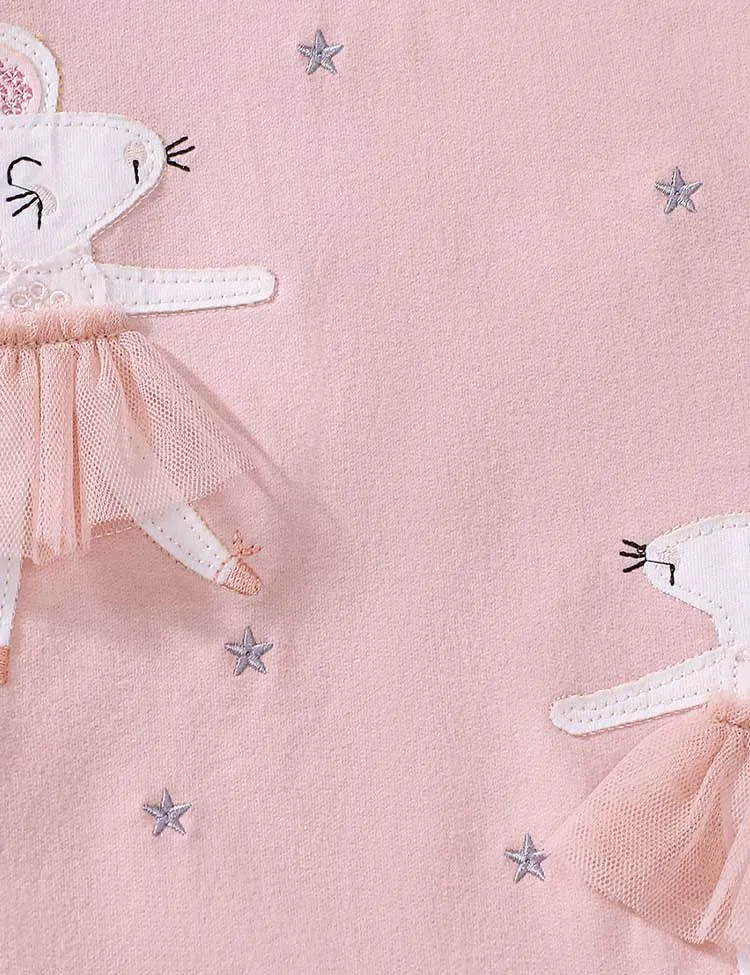 Dancing Mouse Tulle Short Sleeve Sweatshirt - Image 2