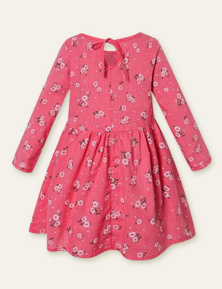 Dandelion Floral Printed Long Sleeve Dress - Image 2