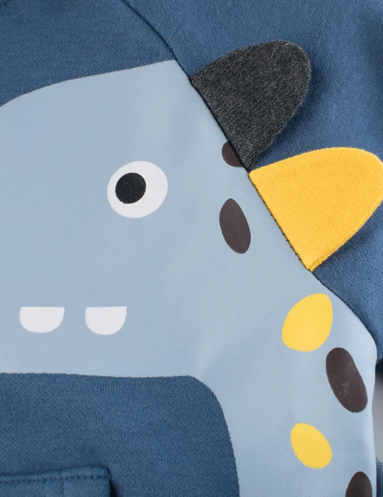 Daze Dinosaur Printed Zip Sweatshirt - Image 4