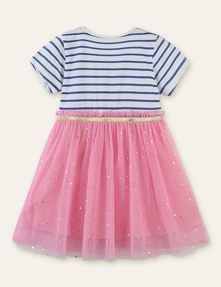 Deer Striped Mesh Dress - Image 2