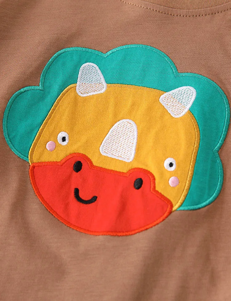 Dinosaur Applique Long Sleeve Suit - Image 4