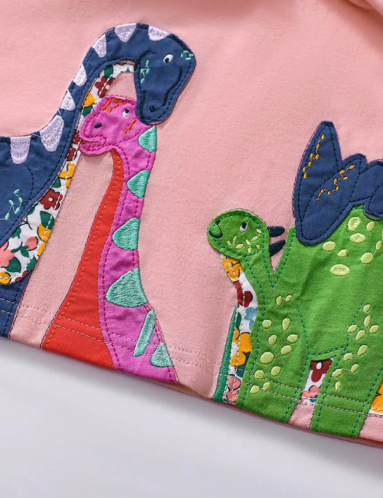 Dinosaur Applique Cotton Dress - Image 4