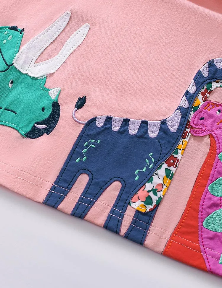 Dinosaur Applique Cotton Dress - Image 5