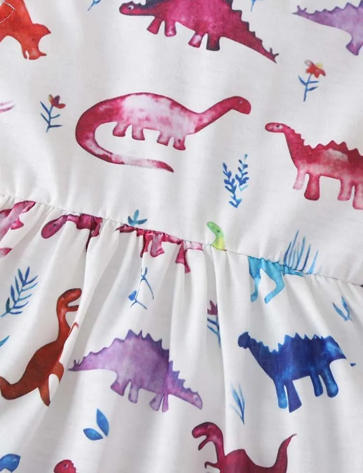 Dinosaur Butterfly Printed Dress - Image 3