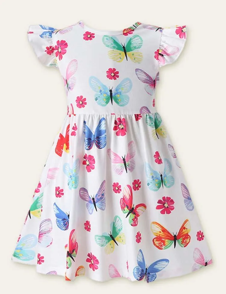 Dinosaur Butterfly Printed Dress - Image 5
