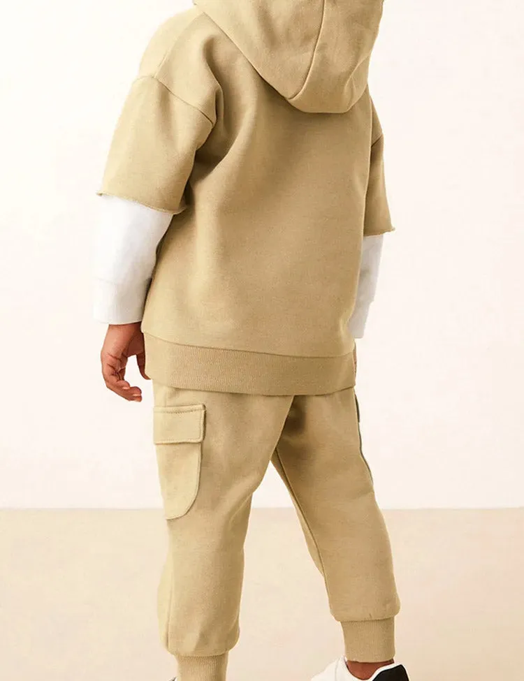 Dinosaur Embroidered Hooded Sweatshirt Set - Image 3