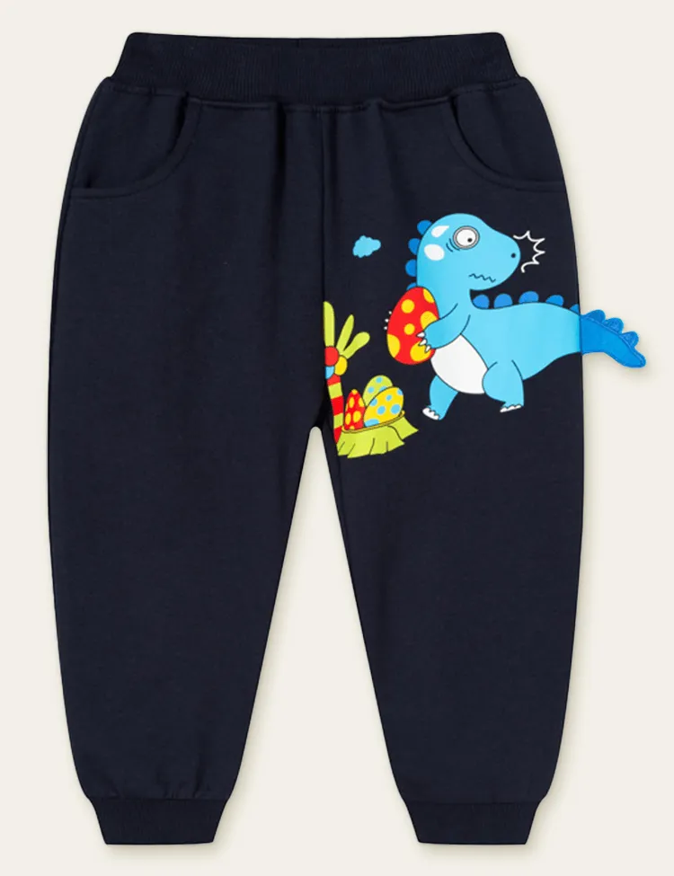 Dinosaur Floral Printed Sweatpants - Image 2