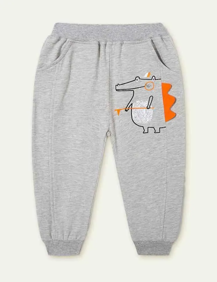 Dinosaur Pattern Sweatpants - Image 3
