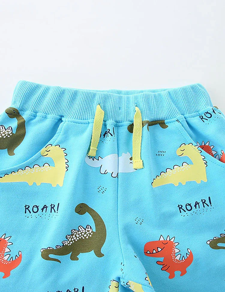 Dinosaur Print Cotton Shorts - Image 3