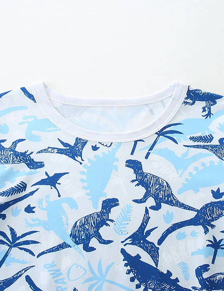 Dinosaur Print Short Sleeve T-Shirt and Shorts Set - Image 3
