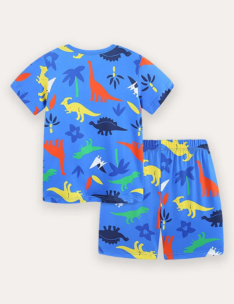 Dinosaur Print Short Sleeve T-Shirt and Shorts Set - Image 2