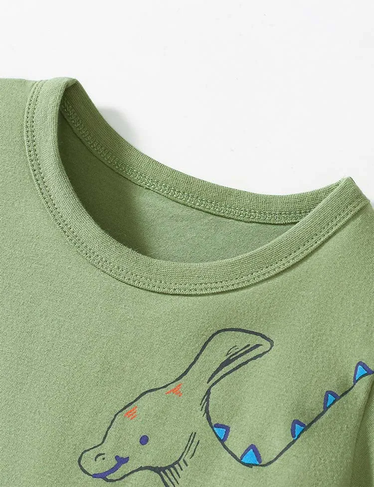 Dinosaur Print Short Sleeve T-Shirt and Shorts Set - Image 2