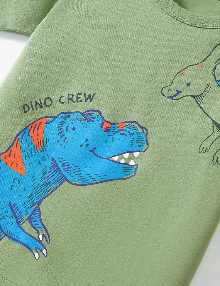 Dinosaur Print Short Sleeve T-Shirt and Shorts Set - Image 3