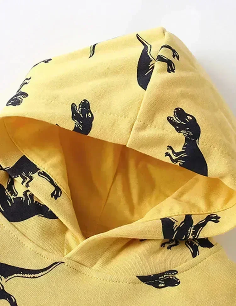 Dinosaur Printed Hooded Sweatshirt - Image 2