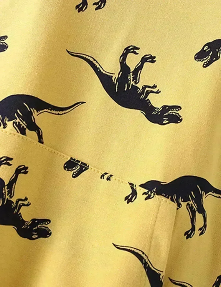 Dinosaur Printed Hooded Sweatshirt - Image 3