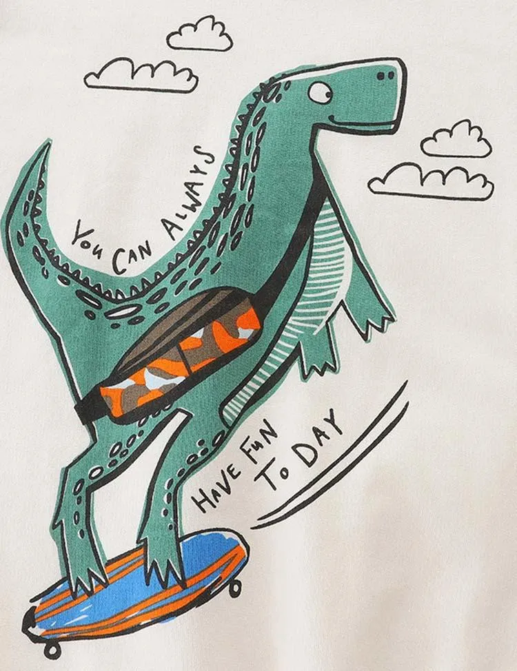 Dinosaur Printed Long Sleeve Sweatshirt - Image 2