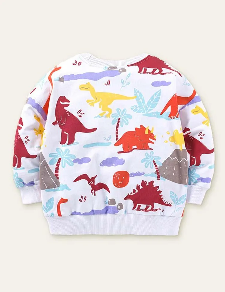 Dinosaur Printed Long Sleeve Sweatshirt - Image 2