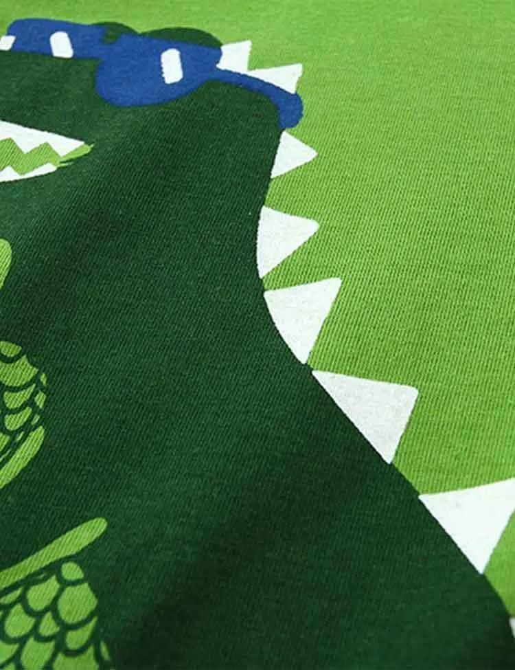 Dinosaur Printed Long-Sleeved Pajamas Two-Piece Set - Image 3
