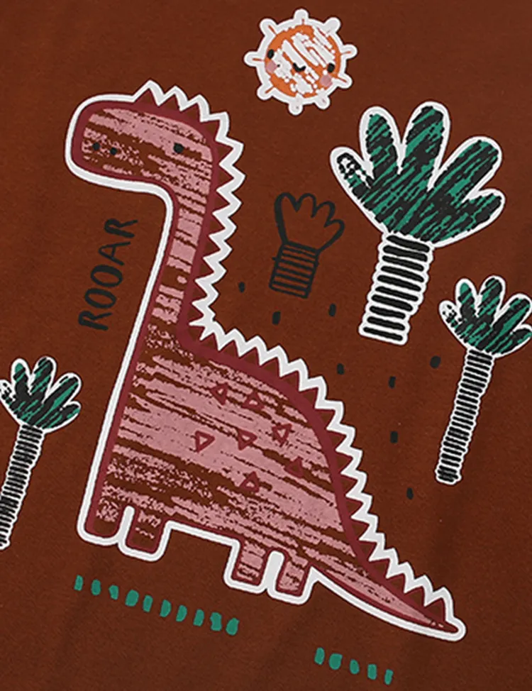 Dinosaur Printed Long-Sleeved T-shirt - Image 3