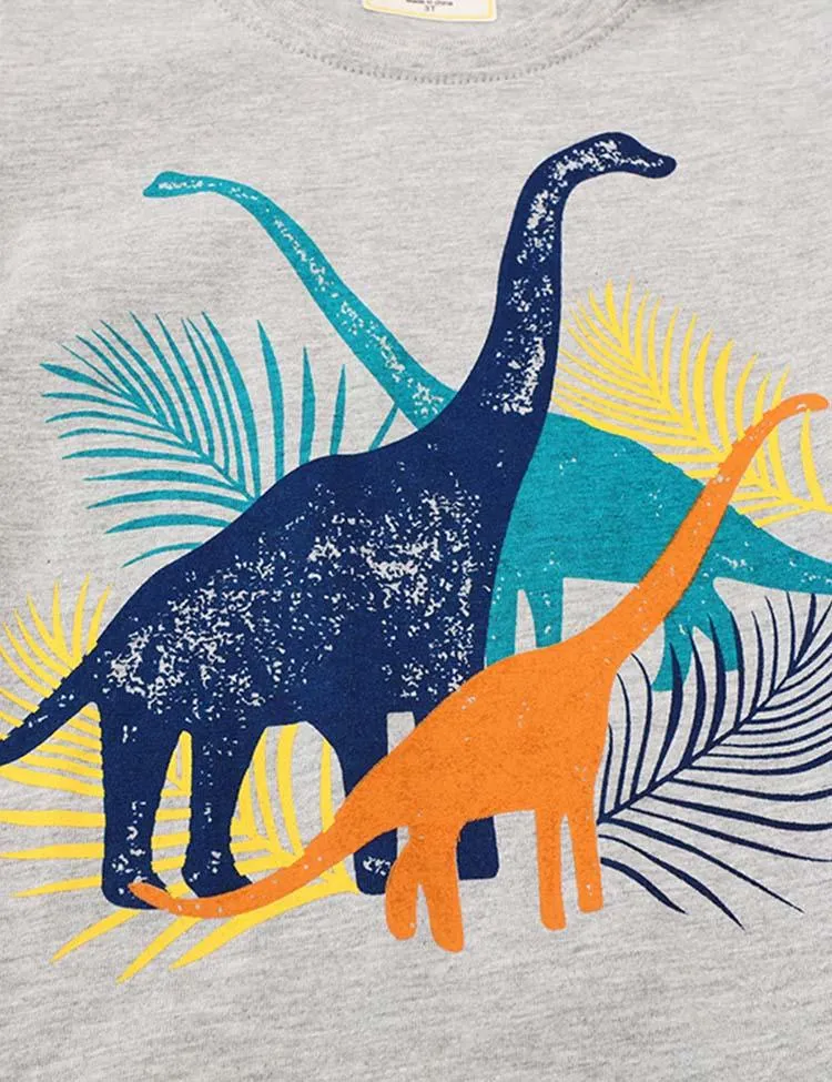 Dinosaur Printed Long-Sleeved T-shirt - Image 3