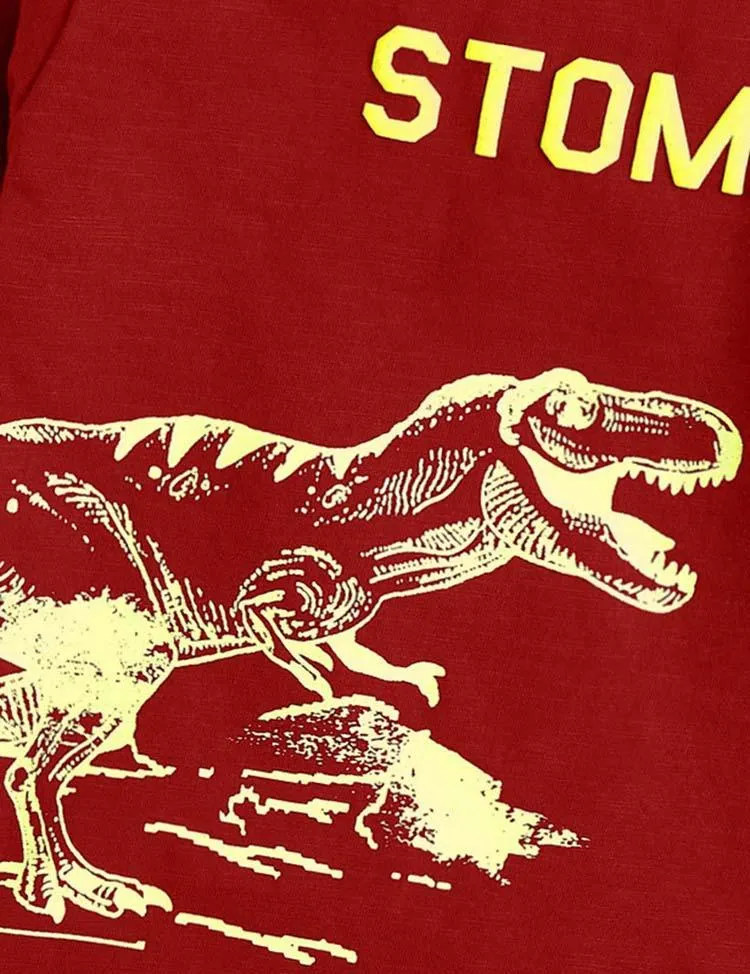 Dinosaur Printed Long-Sleeved T-shirt - Image 2