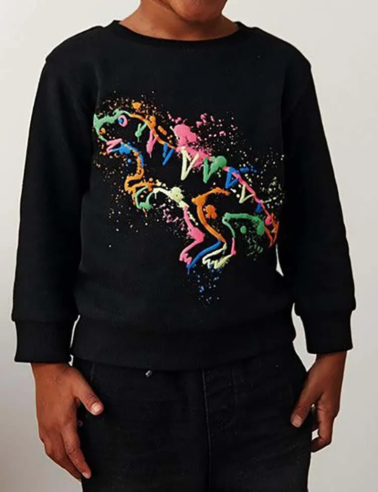 Dinosaur Printed Pullover Sweatshirt - Image 2