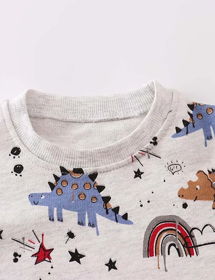 Dinosaur Printed Pullover Sweatshirt - Image 5