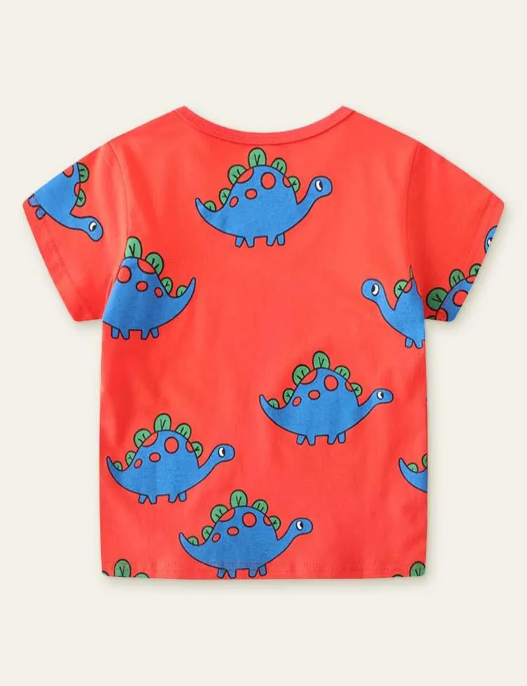 Dinosaur Printed T-shirt - Image 2
