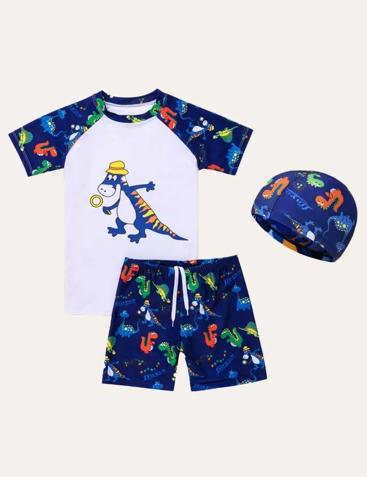 Dinosaur Swim Suit + Cap - Image 2