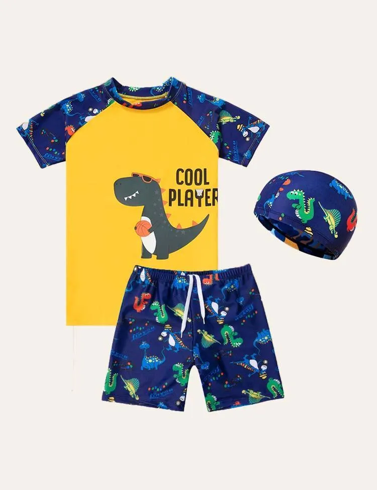 Dinosaur Swim Suit + Cap - Image 4