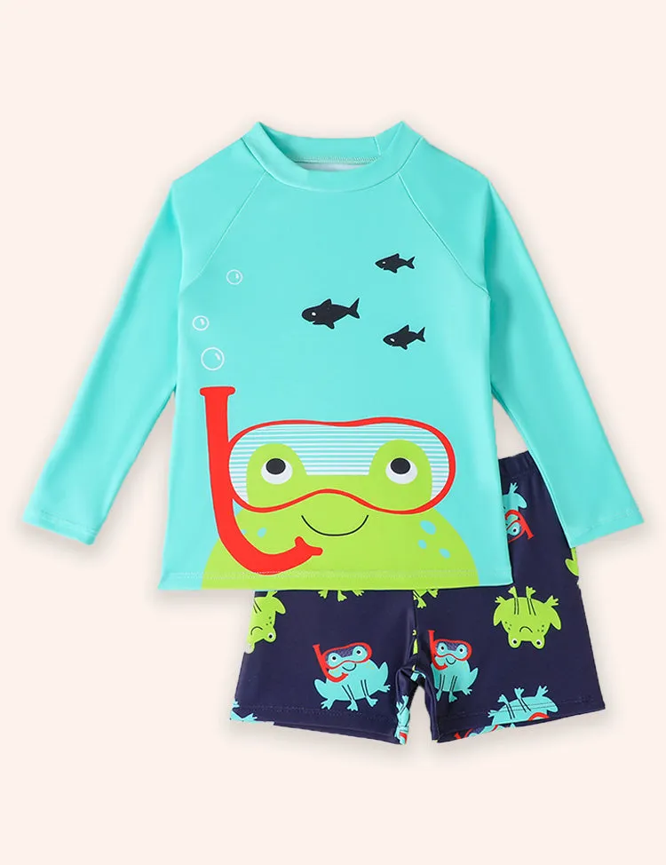 Diving Frog Print Swim Set - Image 2