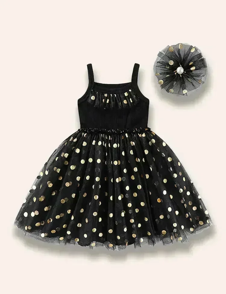 Dotted Tulle Suspender Dress Set - Image 3