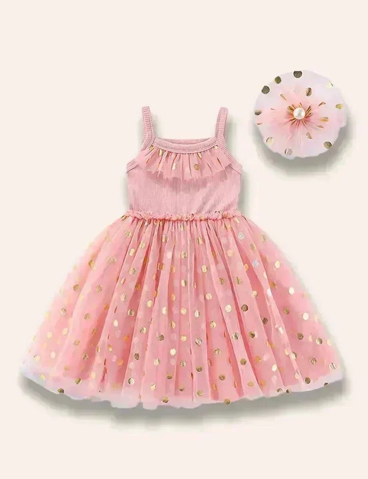 Dotted Tulle Suspender Dress Set - Image 4