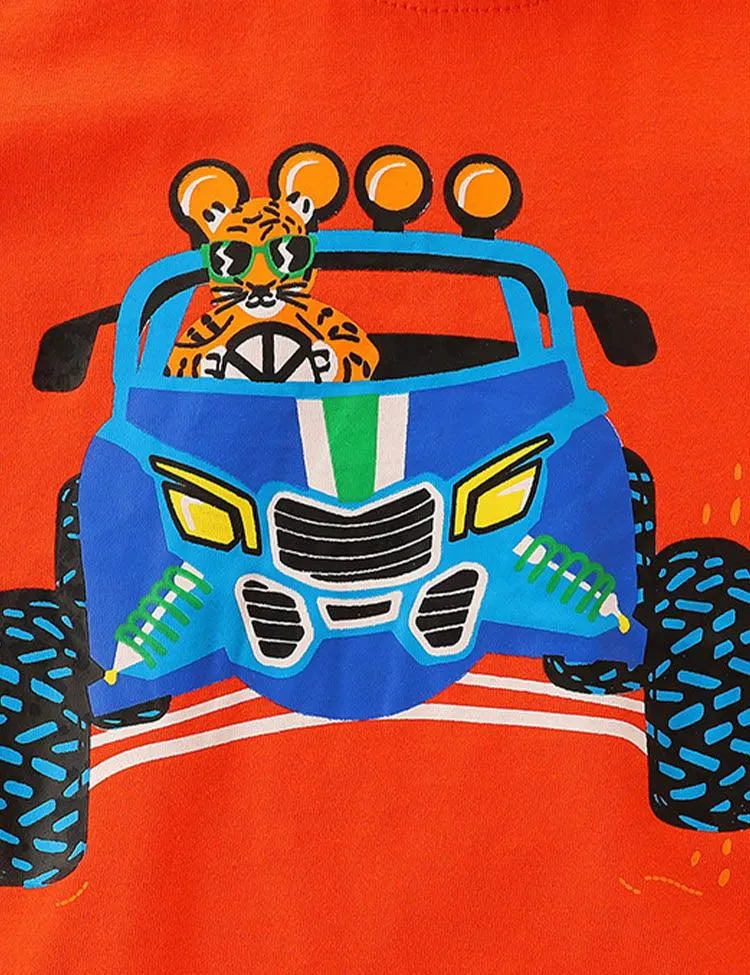 Driving Tiger Printed T-Shirt - Image 3