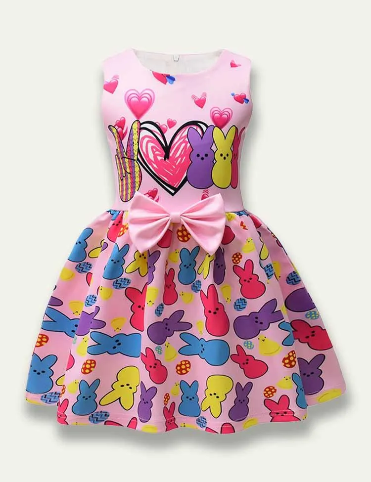 Easter Bunny Bow Sleeveless Dress
