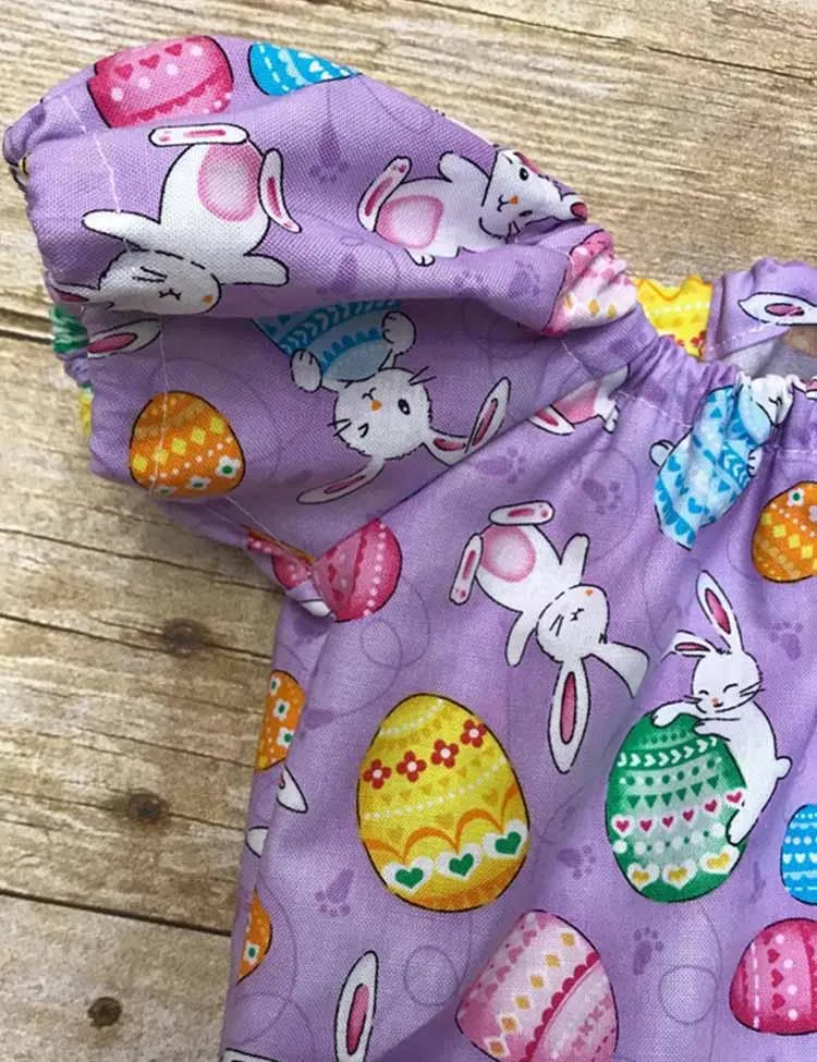 Easter Bunny Egg Printed Sleeveless Pleated Dress - Image 2