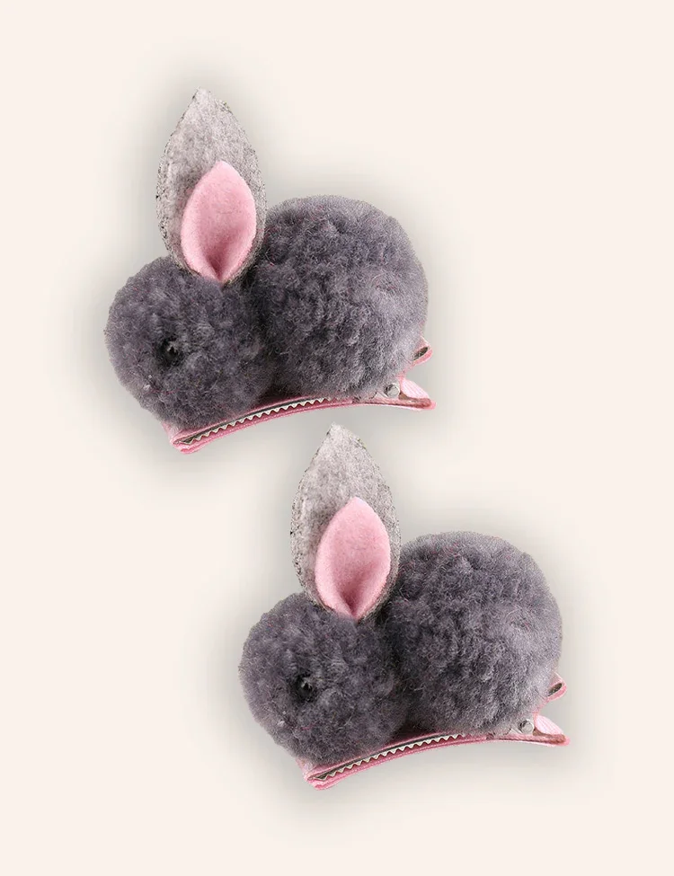 2PCS Easter Bunny Plush Hairpins - Image 3