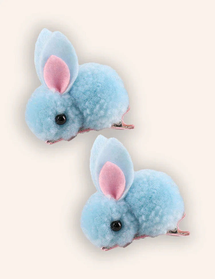 2PCS Easter Bunny Plush Hairpins - Image 4